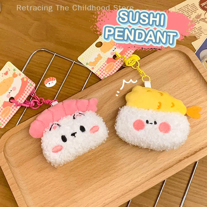 Nette Cartoon Sushi Plüsch-schlüsselanhänger Kreative Lebensmittel Schlüsselring Schöne Tasche Anhänger Rucksack Hängende Dekoration Schlüssel Halter Paar Geschenke