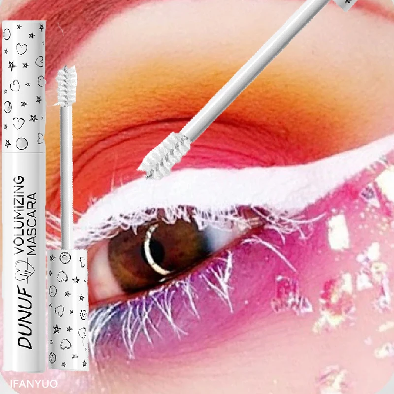 Mascara per ciglia arricciate colorate Estensione ciglia Allunga Bianco Viola Cosplay Trucco occhi Glitter Mascara diamante impermeabile