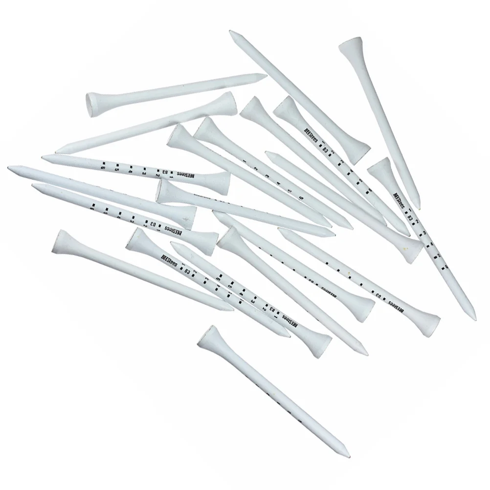 

50Pcs Golf Ball Tee Wood Material Tees with Scale Measurement Ergonomic Firm Structure Not Easy to Break for Outdoor Sports