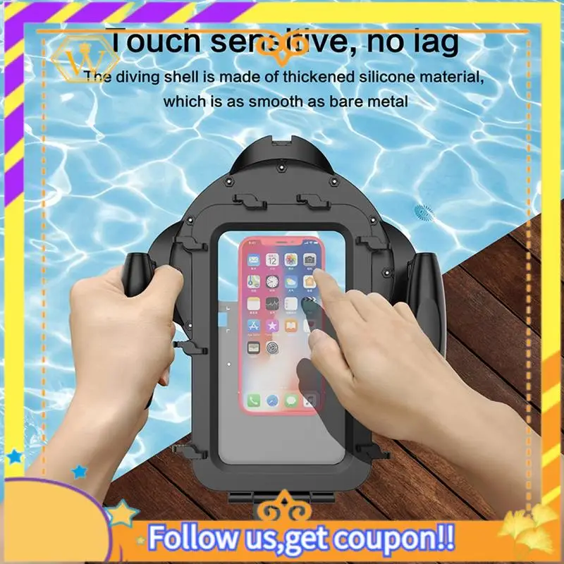 Handheld Diving Housing Case For Dome 4.5-7.0 Inch Phone Universal Smartphone HD Light Transmission Filter Waterproof Durable