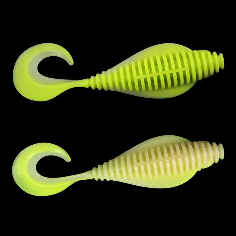 Bazooka 6Pcs Fishing Soft Lure Silicone Curly Bait Worm Wobblers Jig Shad Jigging Carp Trout Pike Bass Swimbait Pesca Tackle