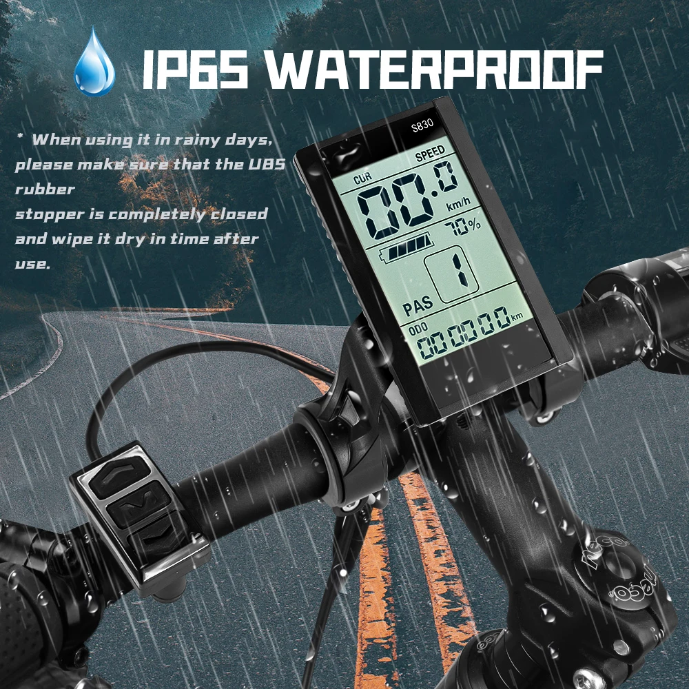 Kunray Ebike S830U Display USB Charging Port for Electric Scooter Waterproof Plug SM Connector 24V-48V Panel