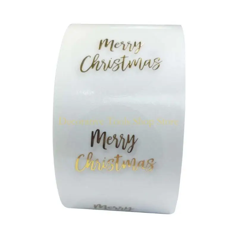 qx2e-500-pcs-roll-marry-christmas-label-sticker-круглый