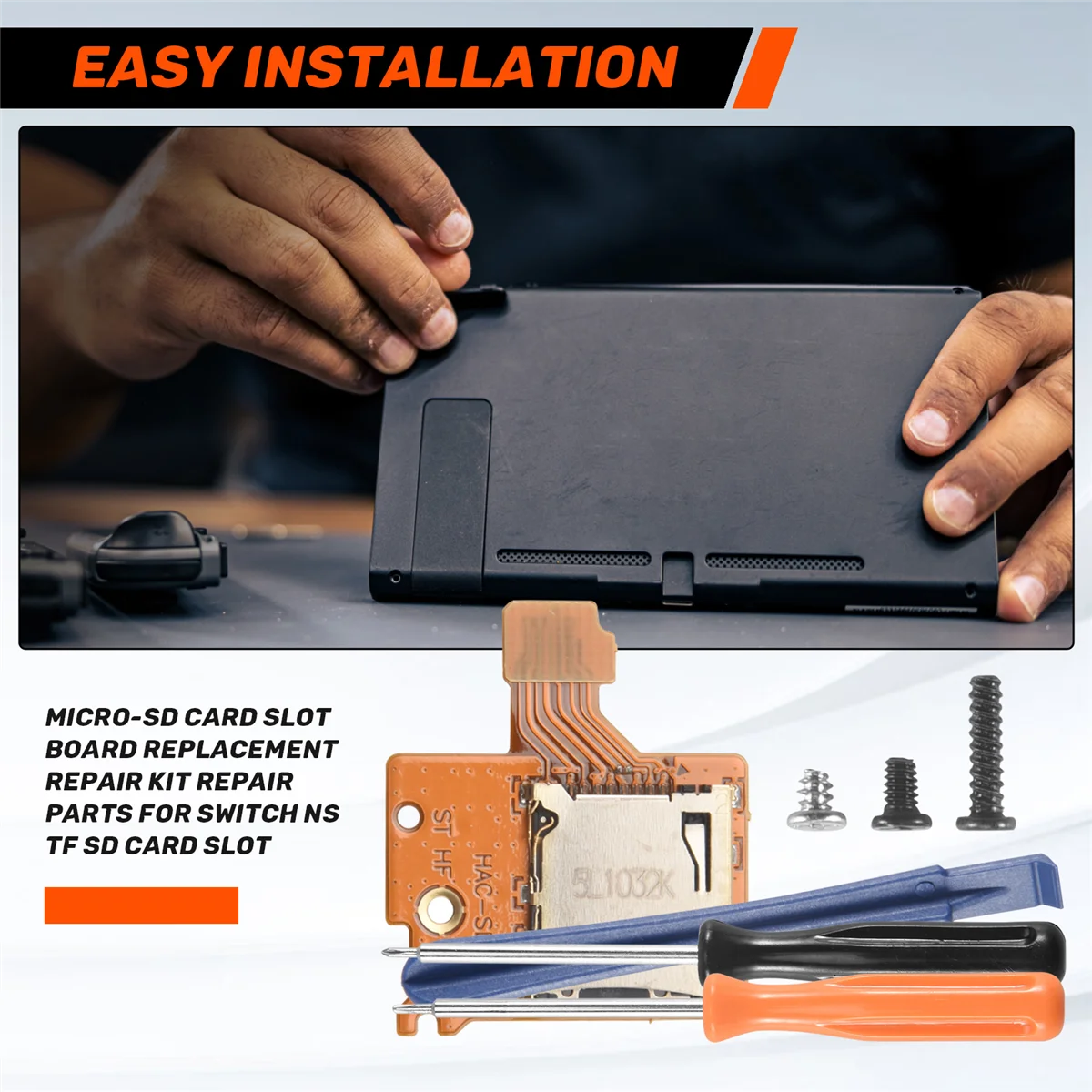 SMIEA Kit di riparazione di ricambio per scheda slot per scheda Micro-SD Parti di riparazione per slot per scheda SD Nintendo Switch Ns Tf