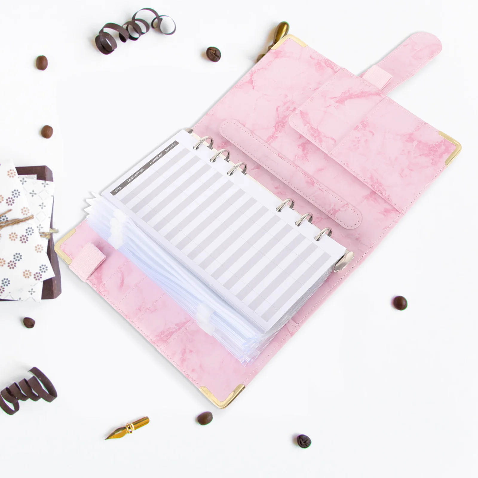 

1Set A6 Budget Binder Loose-Leaf Cash Envelopes Zipper Organizer Portable Money Saving Planner Budget Binder A6 Zipper Envelopes