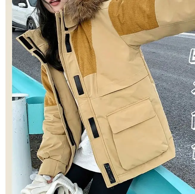 Manteau de couple surdimensionné de haute qualité, fabriqué en tissu de coton overlock, hiver 2025