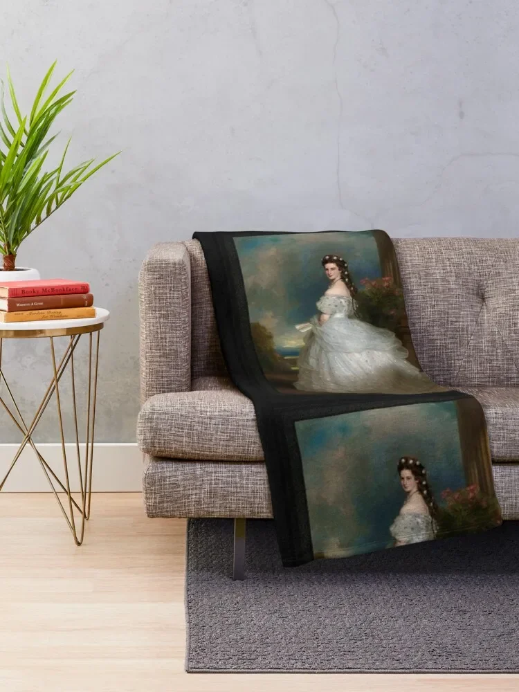 Portrait Of Empress Elisabeth of Austria by Franz Xaver Winterhalter Throw Blanket warm for winter Cute Blankets