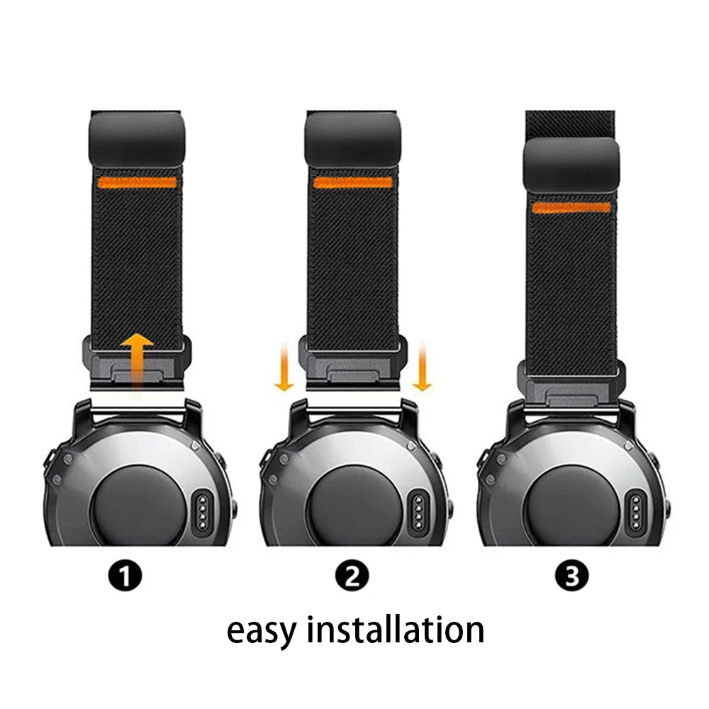 Elastic Nylon Watch Strap for Garmin Quickfit Fenix 6 7 8 Magnetic Buckle 20mm 22mm 26mm Quatix Tactix Sport Watchband view 5