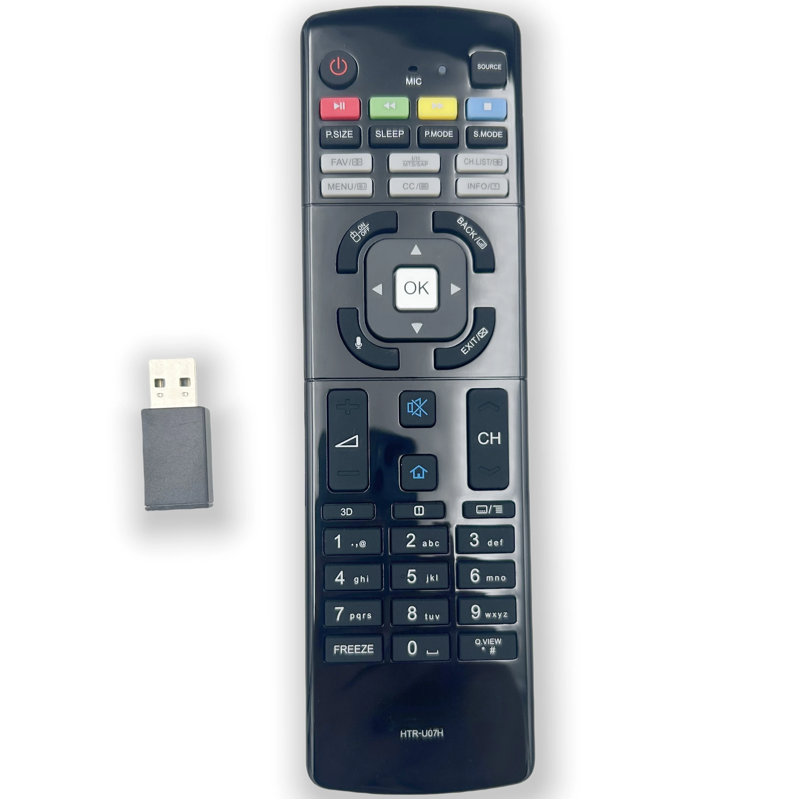 جهاز تحكم عن بعد صوتي أصلي جديد HTR-U07H مع لوحة مفاتيح USB لتلفزيون LED ذكي ثلاثي الأبعاد هاير LE50B7500U، LE55B7500U