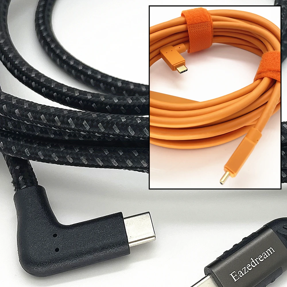 Eazedream 3m/5m tipo-c usb para USB-C cabo amarrado de transmissão ao vivo para sony canon nikon câmera pc imagem borda webcam youtube tiktok