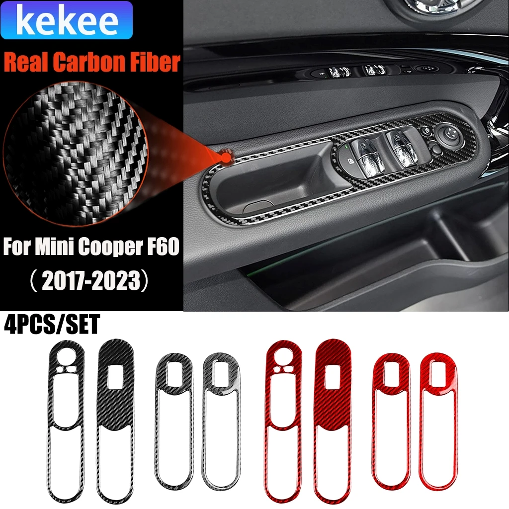 

Автомобильные аксессуары из углеродного волокна, подъем окна, модифицированная внутренняя накладка, мягкая наклейка для Mini Cooper F60 Countryman 2017-2023