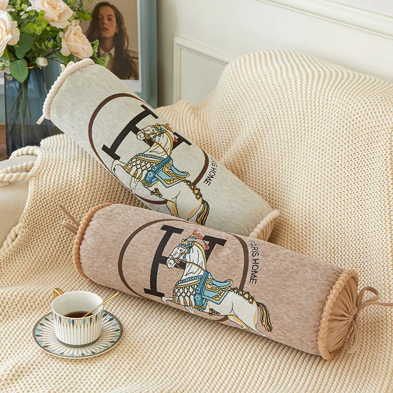 Candy Shape Chenille Jacquard Nap Cushion Cover For Home Traveling Sofa Home Living Room Pillow Cover Bedside Back Throw Pillow