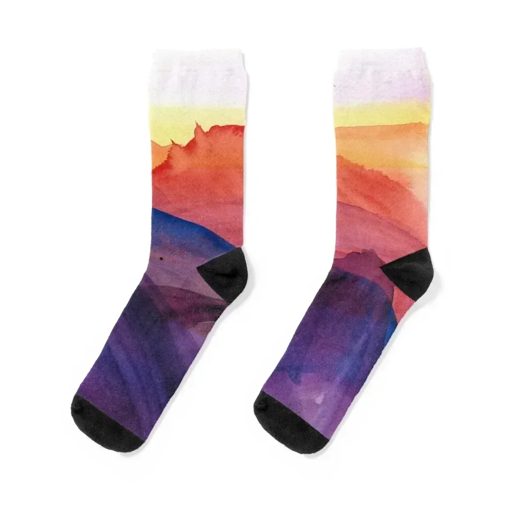 

Mountain Landscape Socks Wholesale Run Socks For Women Men's