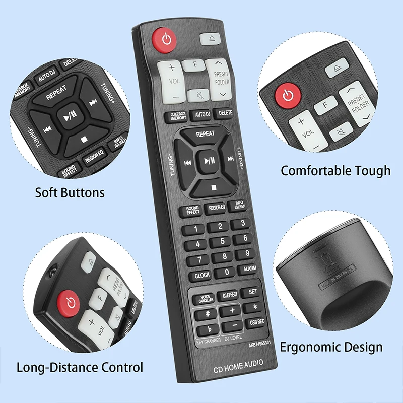 AKB74955301 Remote Control For LG CD Home Audio System OM4560 OM5560 OM7560 CM8360 CM8460 CM9760 CM9960 CMS9760F CMS9960F