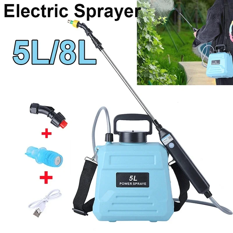 

5L 8L Shoulder Electric Sprayer Agricultural Disinfection Gardening Watering Kettle Household Lithium Battery Watering Kettle