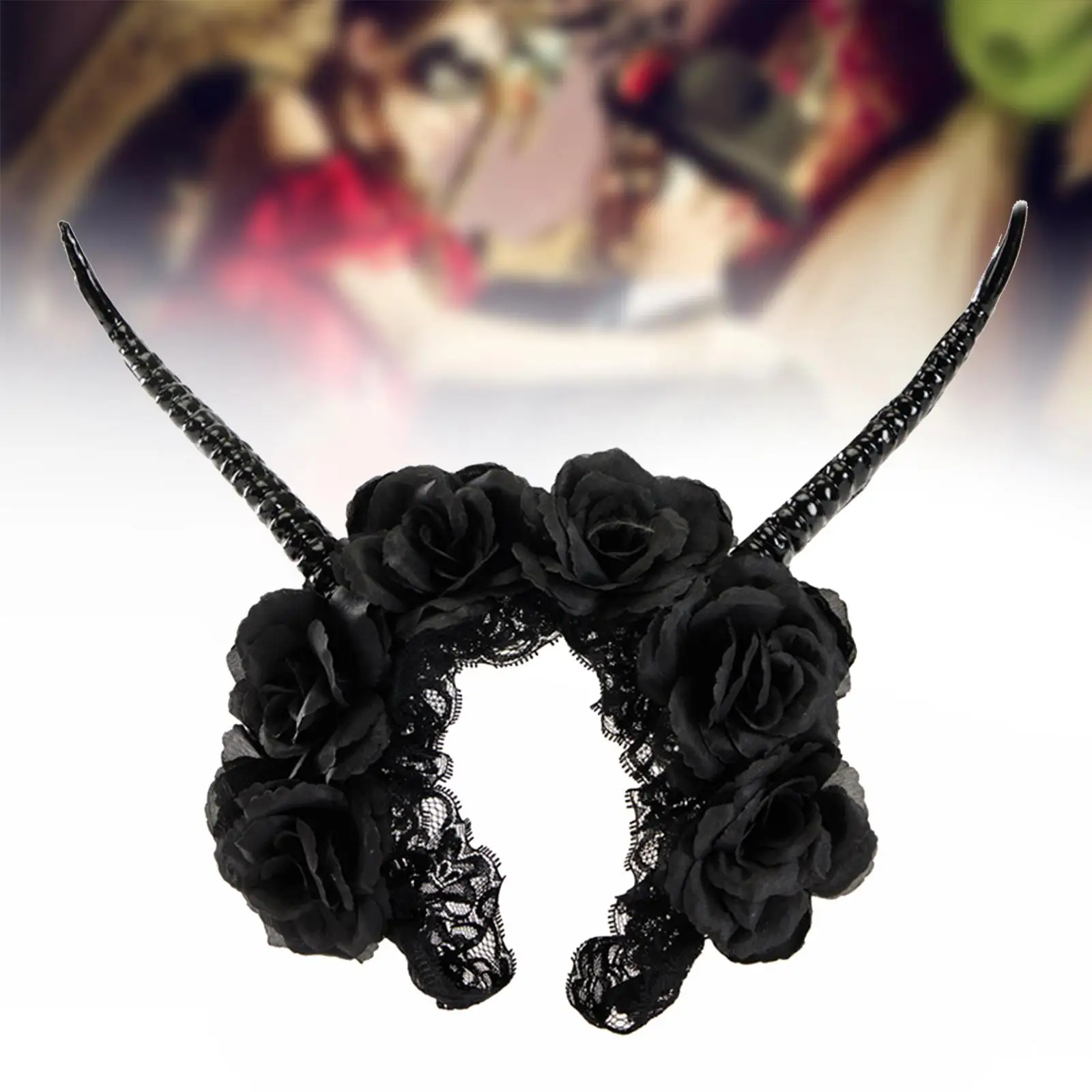 عصابة رأس على شكل قرن الظباء، غطاء رأس للهالوين لعروض مسرح الكرنفال #4