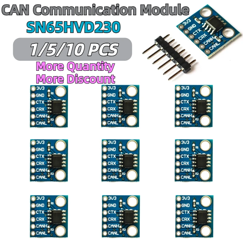 1-10PCS SN65HVD230 Bus Transceiver MCU230 CAN Communication Module for Arduino