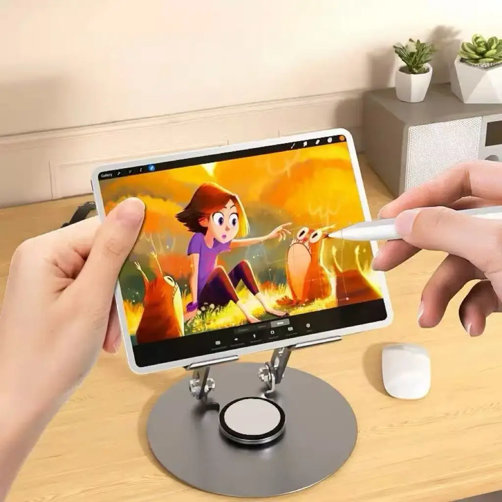 Foldable Stand for Mobile Phones Tablets Laptop Desktop Durable and Portable Multi Device Holder Aluminum Alloy For iPad MacBook view 3