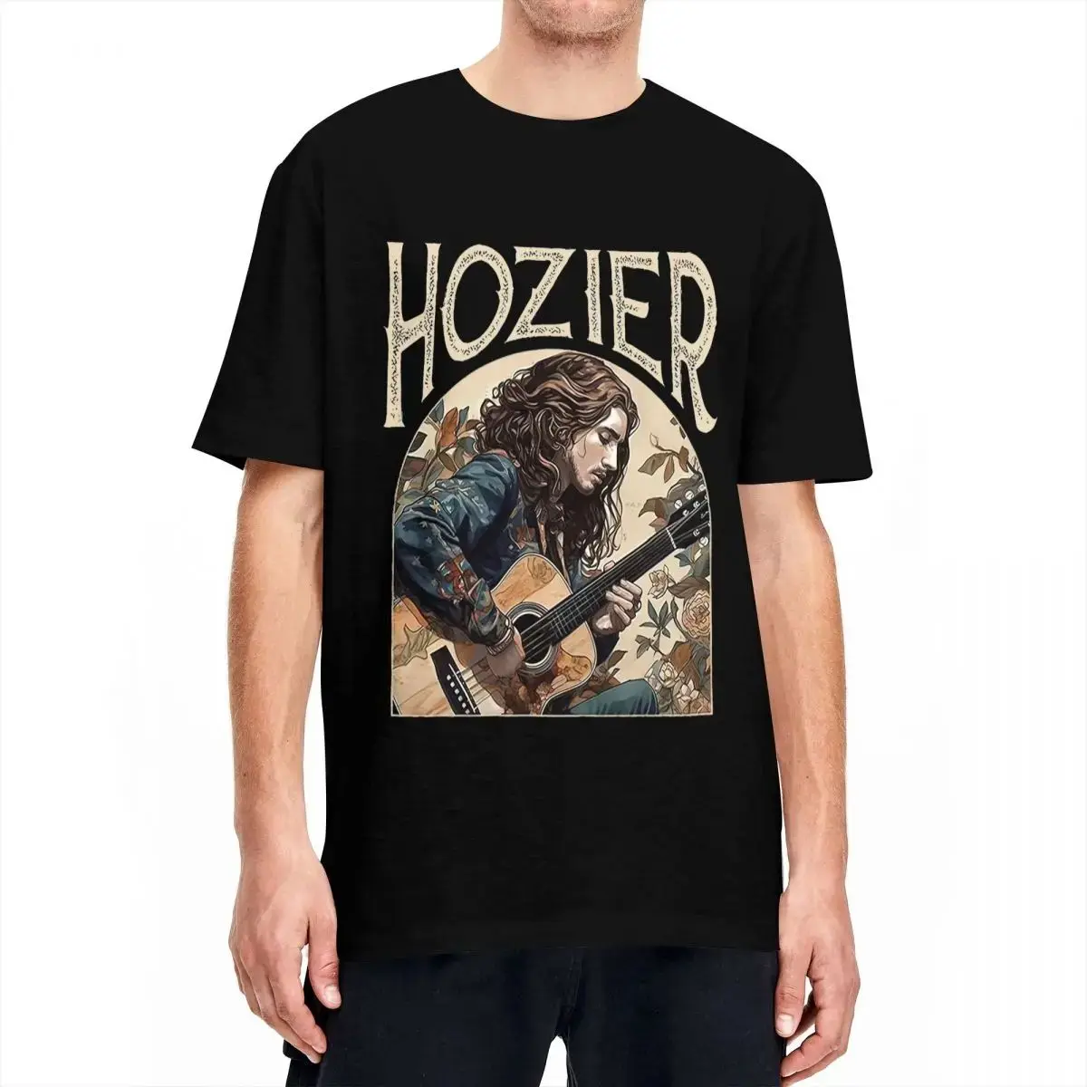 Hozier Music T Shirt for Men Women Pure Cotton Humor T-Shirts Round Neck Unreal Unearth Tees Short Sleeve Clothing Gift Idea