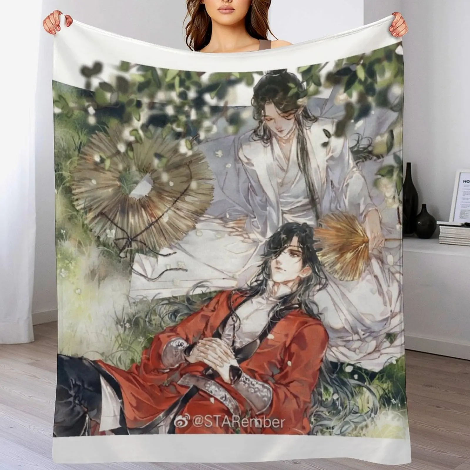 Hualian Throw Blanket Cute Plaid Soft Plush Plaid Blankets