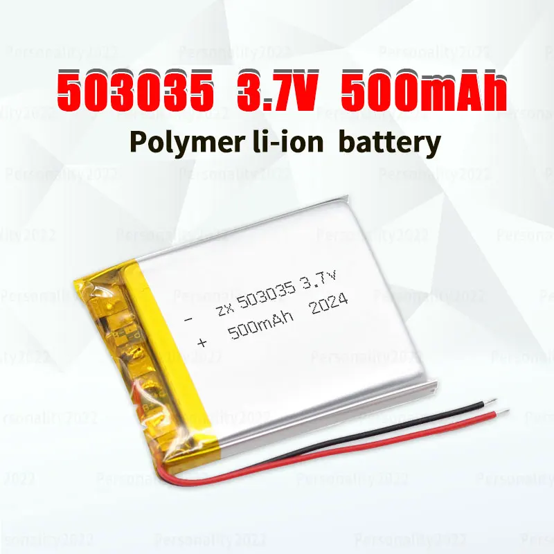 10-10pcs 3.7V 500mAh 503035 Battery Lipo 053035 Li Po Rechargeable Lithium Batteries PH2p for Dvd Audio Mp3/mp4 Smart Bracelet