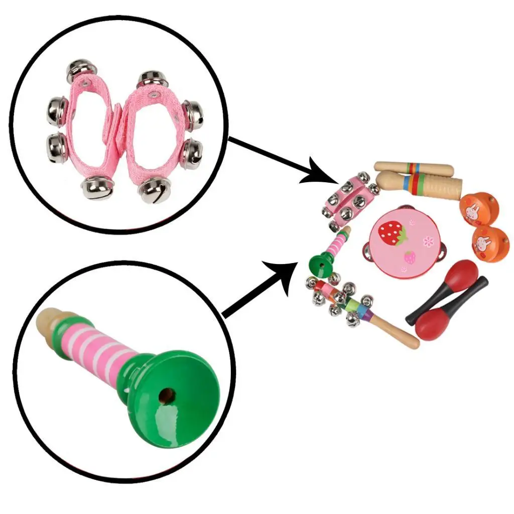 Musical Instrument Set 7 in 1 Percussion Drum Educational Toys for Children Early Development