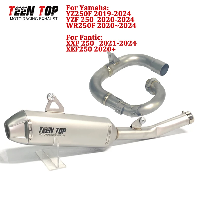 

For Fantic XXF 250 2021-2024 Motorbike Full Exhaust System YZF250 WR250F DirtBike Exhaust Header Slip-on Exhaust 48mm Silencieux