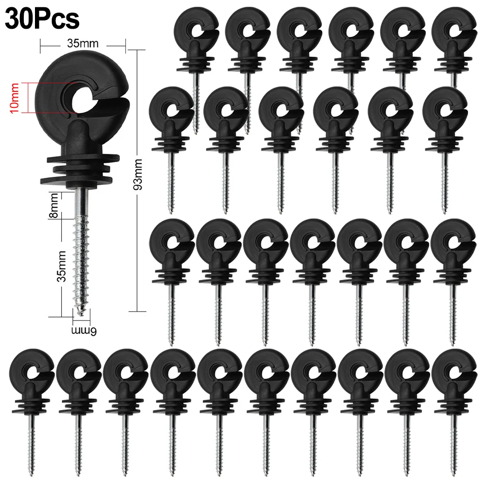 Garden Fencing Trellis 30PCS Premium Electric Fence Insulators For Strong And Safe Wire Connections Carbon Steel Black Insulator