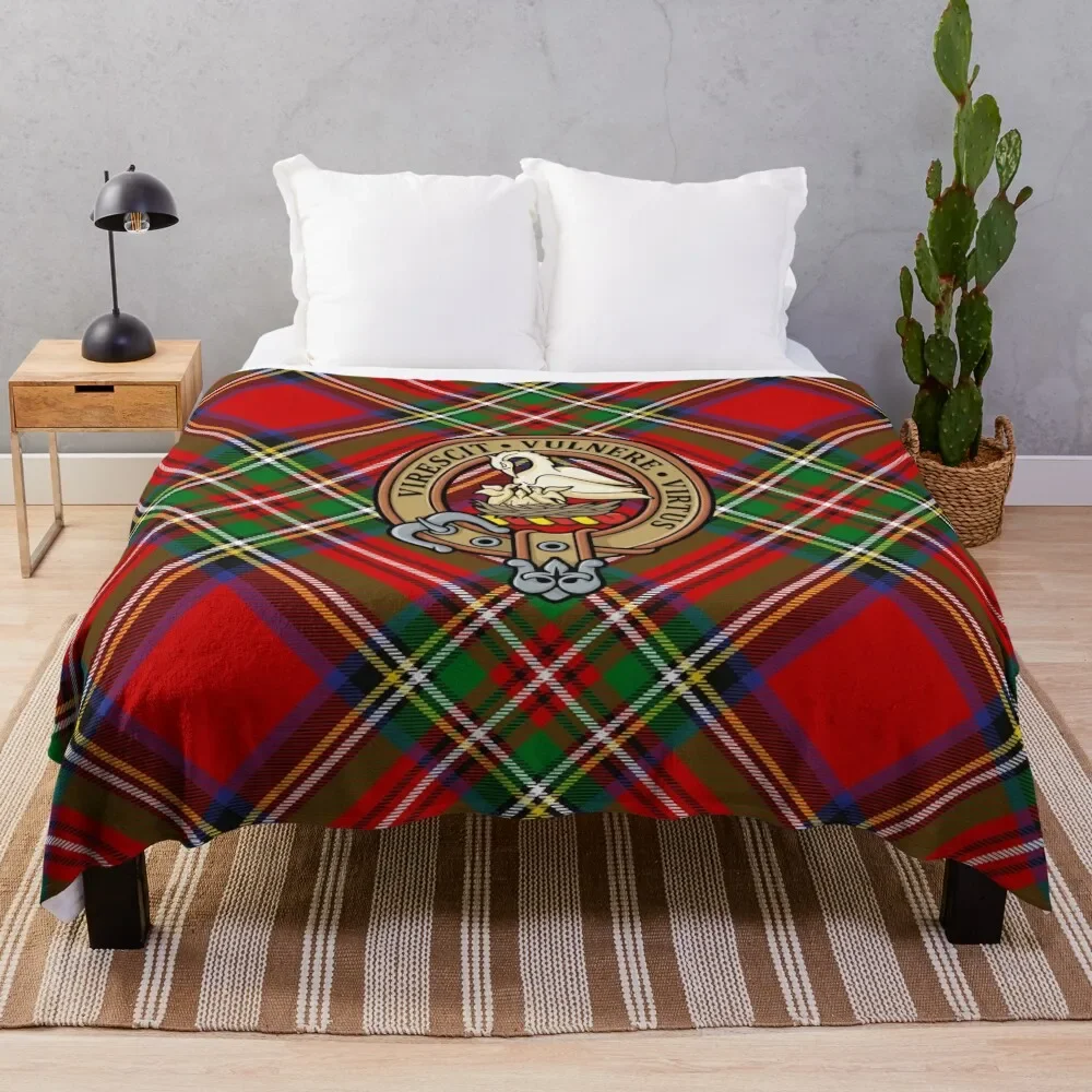 

Clan Stewart Crest Throw Blanket bed plaid sofa bed Personalized Gift Soft Plush Plaid Blankets