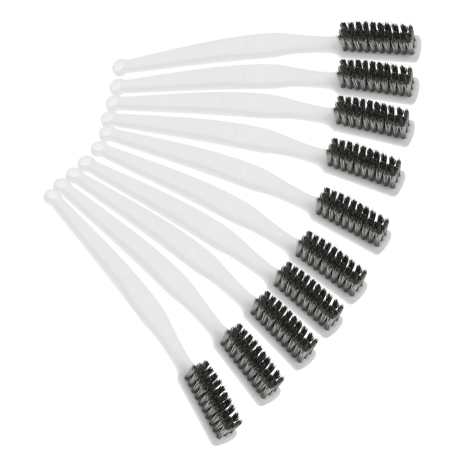 

10pcs Maintenance Brush Durable for Rust Removal Cleaning Tool Stable Handle Steel Wire Plastic Metal Surface Friendly