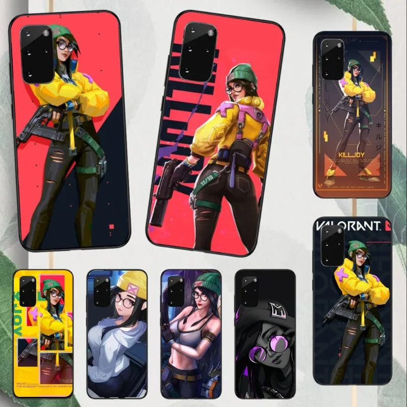 Valorant Killjoy Gamer Phone Case for Samsung Note 9 10 20 Plus Pro Ultra J6 J5 J7 J8 Black Soft Phone Cover Funda