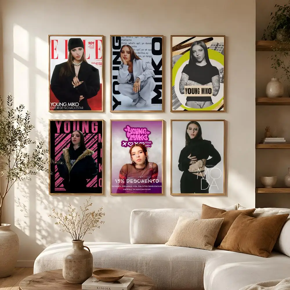 Singer Young Miko Poster Self-Adhesive HD Mural Wall Decals, Living Room Bedroom Home Decor Gift