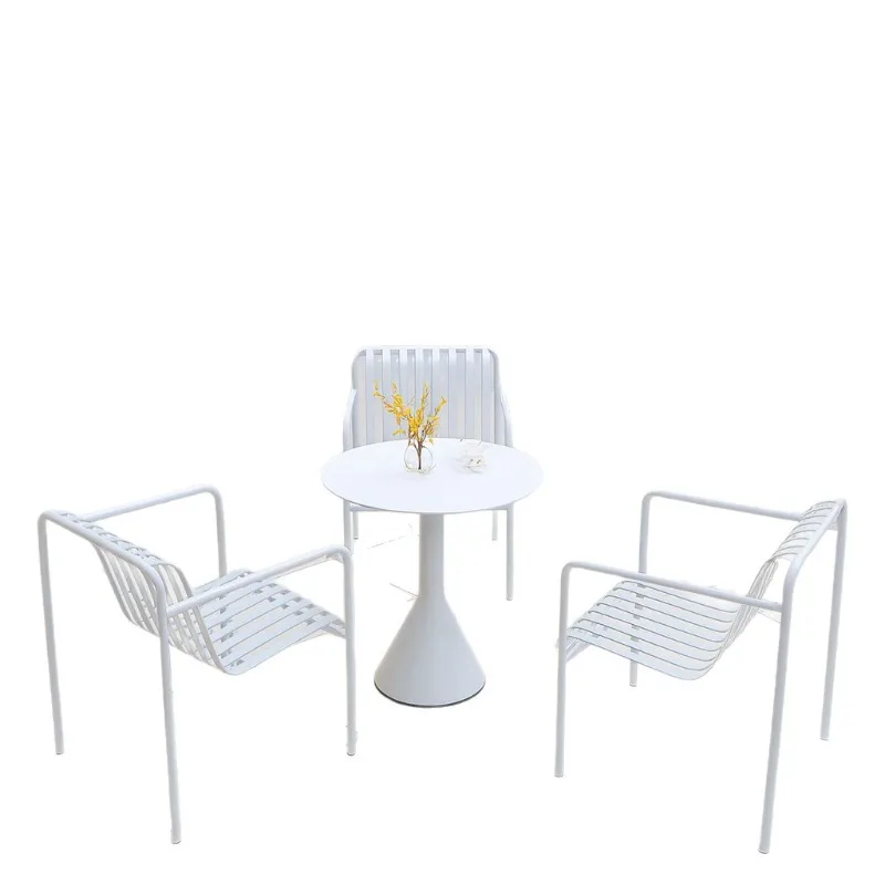 

Outdoor table and chair combination sitting area Leisure chair Cafe Bar Exterior commercial open-air wrought iron table