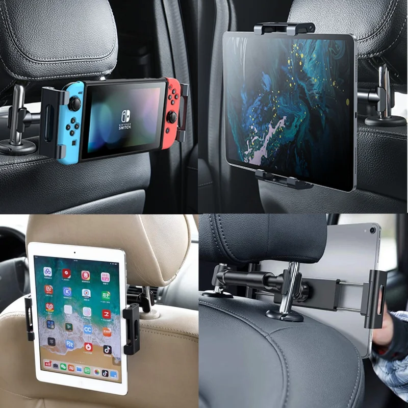 Soporte de coche para tableta y teléfono de 4,7 a 13 pulgadas, accesorios de montaje para reposacabezas de asiento trasero, iPad Pro, 12,9 pulgadas