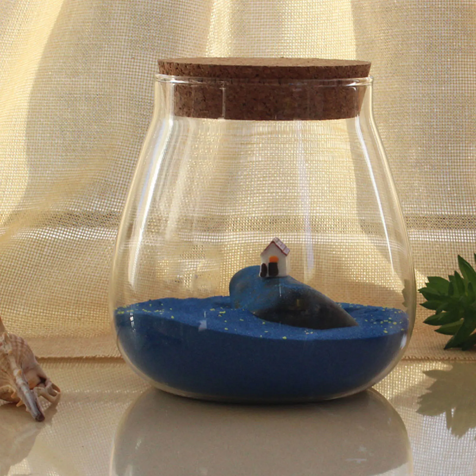 

2Pcs Soft Cork Glass Bottles Decorative Clear Ecological Vases for Home Hotel Dining Room Micro Landscape Storage Display Pot