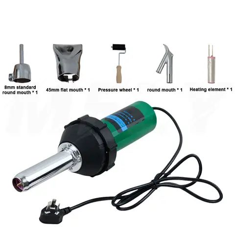1080 W 220 V Kunststoff-Heißluft-Schweißpistole, Taschenlampe mit Düsenwalze, Kunststoff-Schweißgerät, Heißluftpistole-Set, Schweißer für Stoßstange, PP, PVC