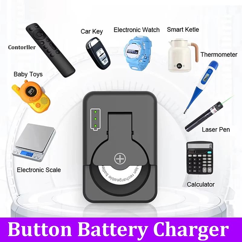Button Bettery Universal Charger Type C Rechargeable Lithium LIR2016 LIR2025 LIR2032 4.2V Newest Mini Protable Battery Charger