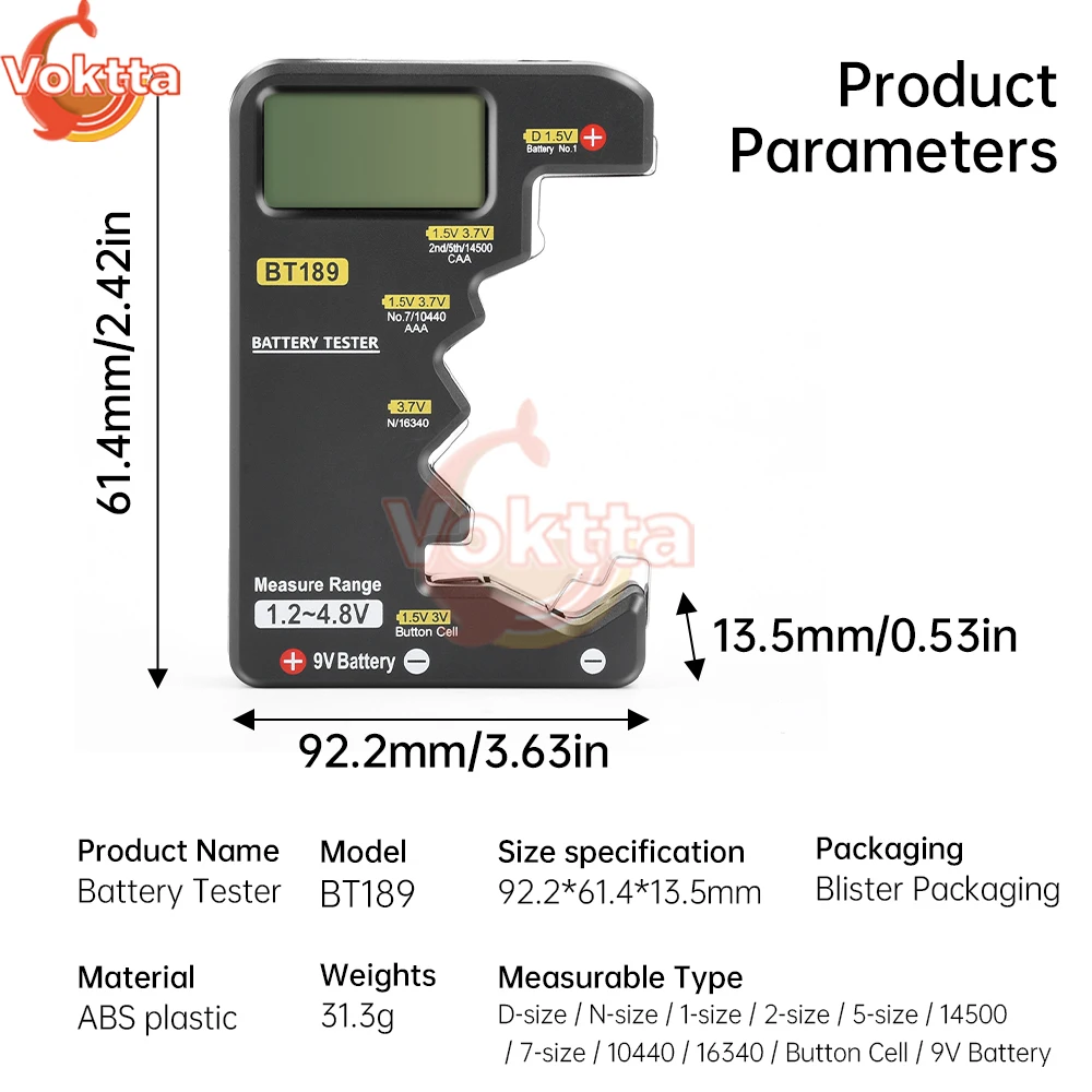 バッテリー表示,3V, 1.5V,ミニ外部銀行検出ツール,ユニバーサル,aa用