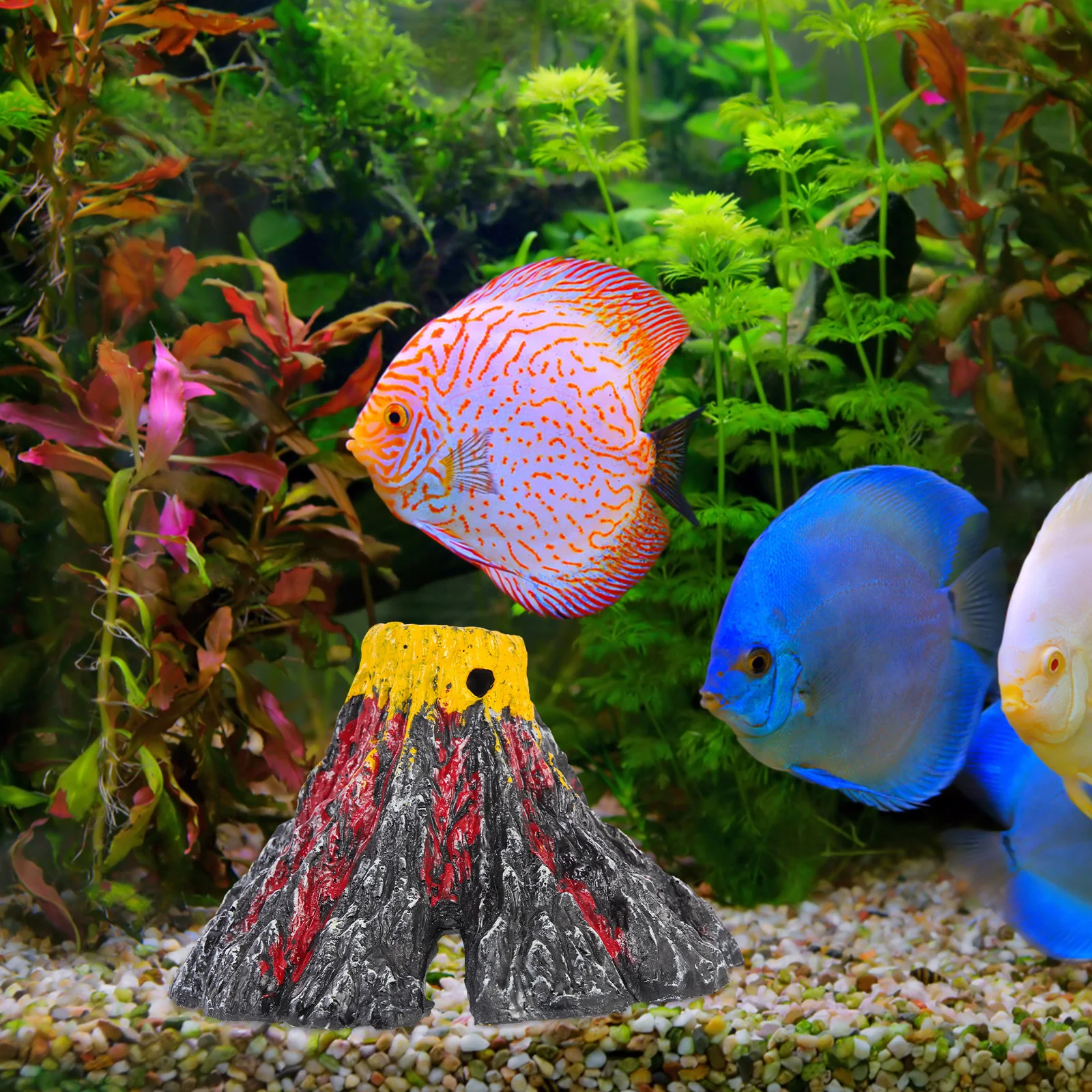 

Resin Volcano Statue Decor for Fish Tank Landscape Artificial Rockery Ornament Aquarium Decoration Underwater Craft Lifelike