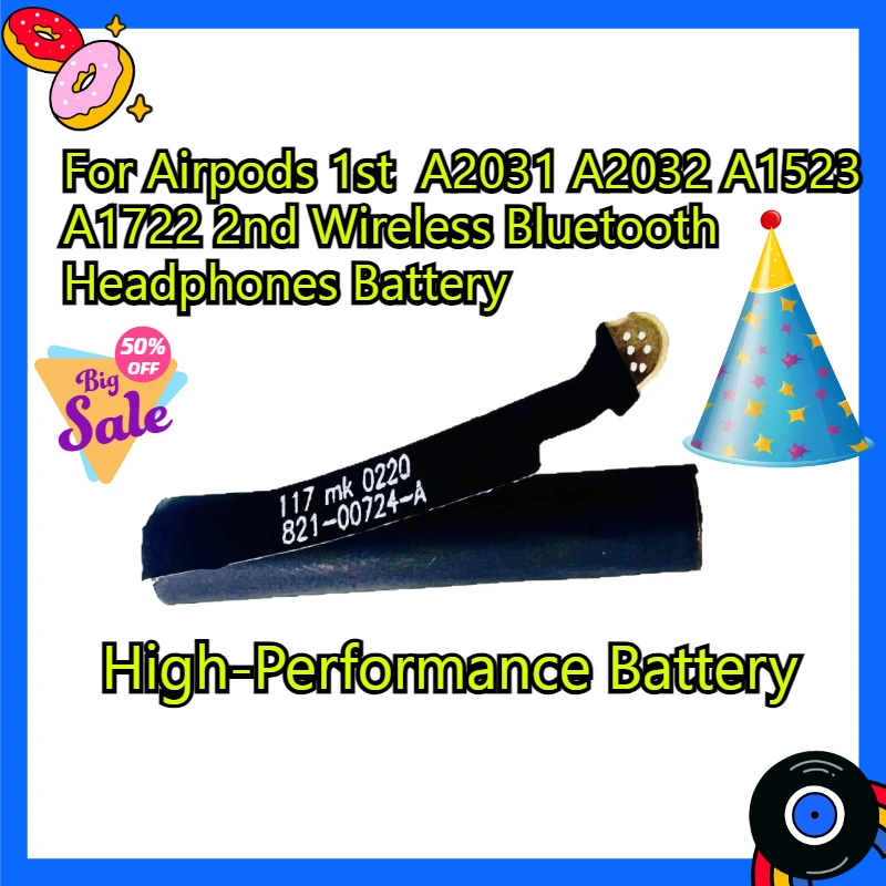 

High-Performance Battery for Airpods 1st A2031 A2032 A1523 A1722 2nd Wireless Bluetooth Headphones Battery