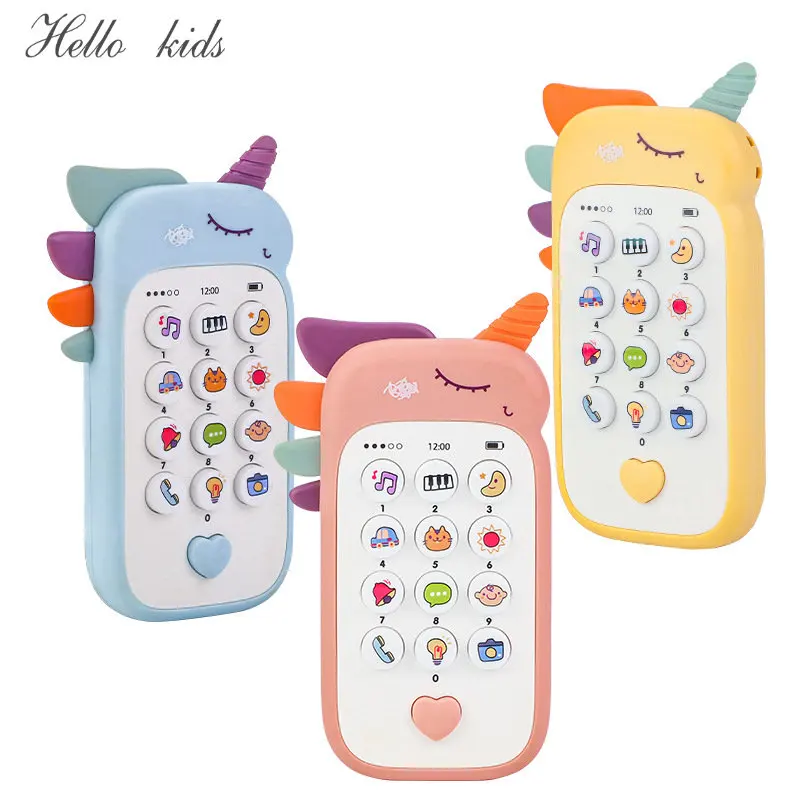 Baby Phone Toy Music Sound Telephone Sleeping Toys with Teether Simulation Toys Phone Infant Early Educational Toy Kids Gifts