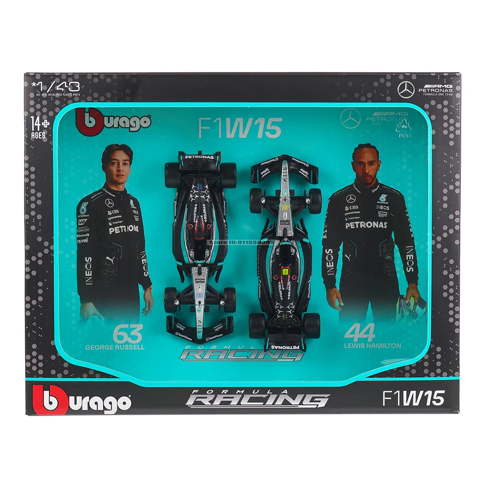 Bburago 1: 43 فيراري مرسيدس بنز ريد بول 2024 RB20 SF24 W15 هدية صندوق مزدوج سيارة سبيكة سيارة فاخرة يموت الصب سيارة لعبة مجسمة #3