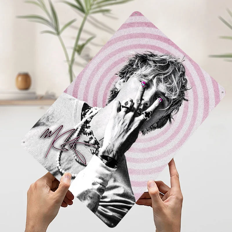 صورة رشاش كيلي مع ملصق معدني منوم لديكور المنزل علامات قصدير معدنية قابلة للتخصيص لتزيين جدران الفن وغرفة الرجعية #3