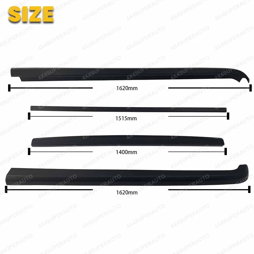 Tailgate Cover for Ford Ranger T6 T7 T8 2012-2021 Wildtrak Raptor Tailgate Protector Guard Cap ABS Matte Black 3/4PCS