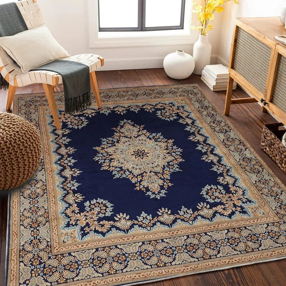Bohemia Teppiche, Retro-Wohnzimmerteppich, Kinderspielmatte, Tische und Stühle, Bodenmatte, Schlafzimmerteppich, Heimdekoration, leicht zu reinigendes Geschenk