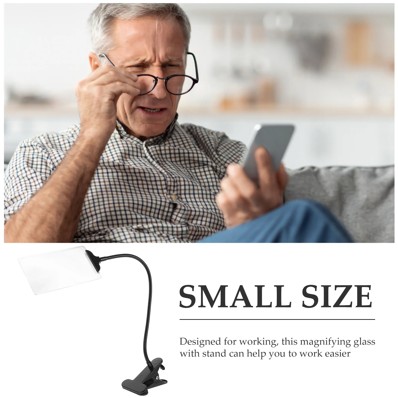 

Portable Magnifier Large 5 Times Magnification Desktop Stand Magnifying Tool for Reading Sewing Craft and Maintenance