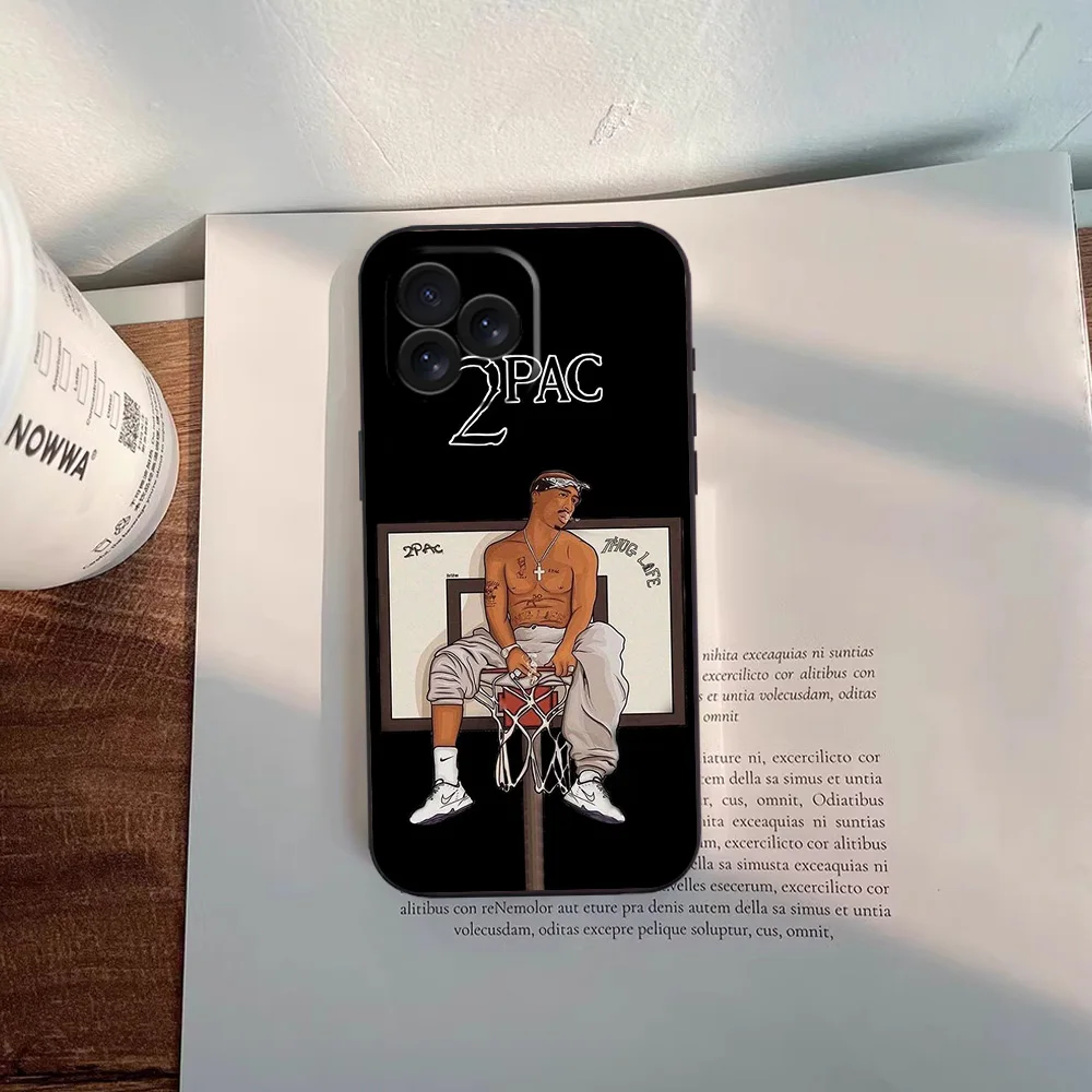 Rapper T-Tupac Shakur Phone Case For Samsung A03 A04 A05 S A13 A34 A53 4G 5G S22 S23 ULTRA Black Soft Silicone Cover