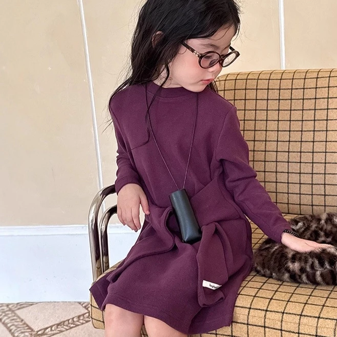 Meninas saia 2025 outono e inverno novas roupas infantis coreano vento menina bebê moda malha inferior saia casual diário simples