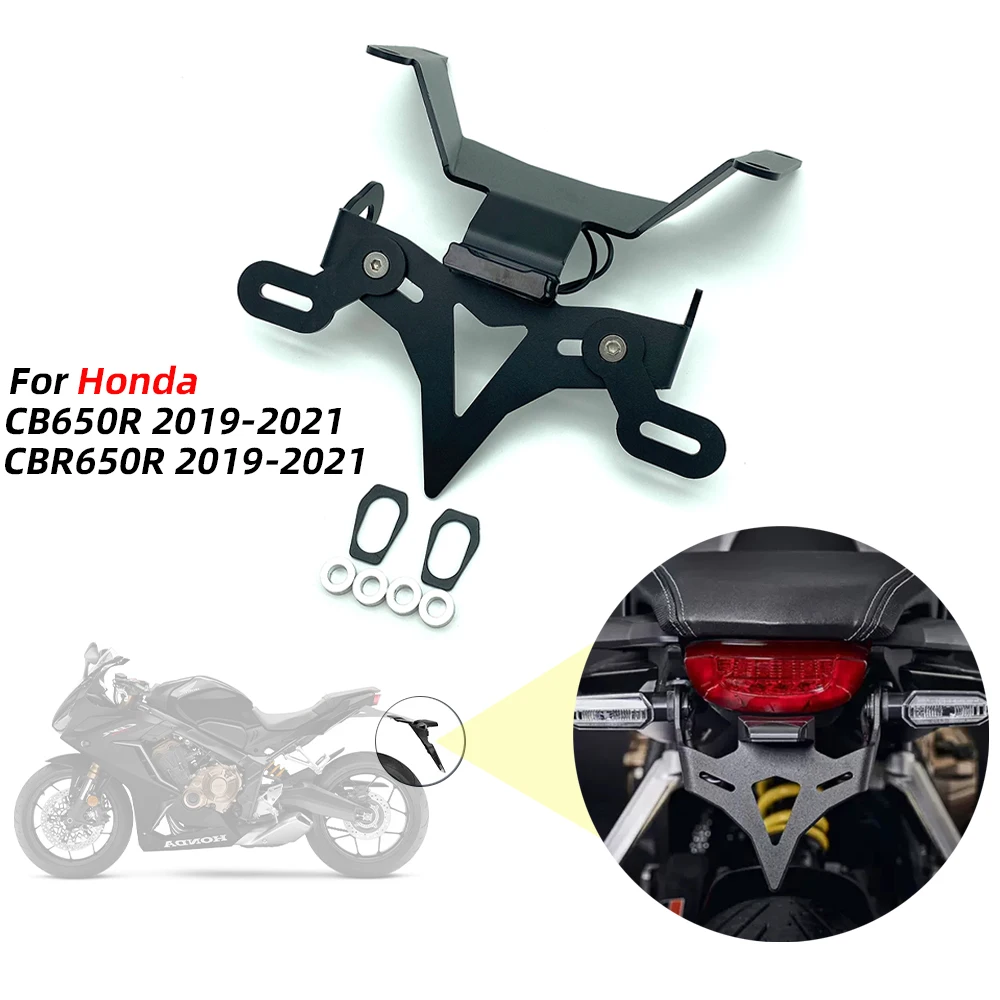 

REALZION Motorcycle License Number Plate Holder Bracket Tail Tidy Fender For Honda CB650R CBR650R CB CBR 650r 2019 2020 2021