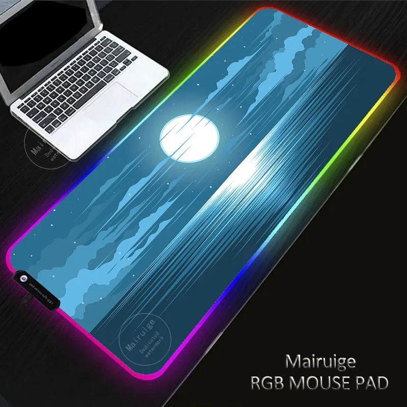 

Lake scenery Large Luminous RGB Gaming XXL Mouse Pad Anti-Slip Rubber Base Computer Keyboard Mouse Pad Anti-slip For Computer PC